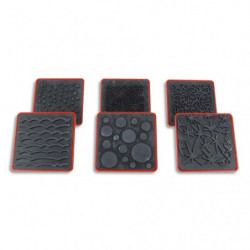 O COLOR 6 tampons à effets assortis, 6X6 cm, ABS et caoutchouc