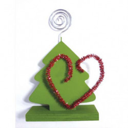 GRAINE CREATIVE Porte photo en bois à décorer, forme sapin, format 90x35x145mm
