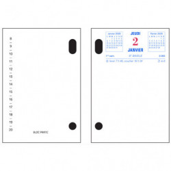 EXACOMPTA Bloc éphéméride date à droite, horaire et rendez-vous à gauche Janvier à Décembre 2025