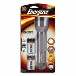ENERGIZER Torche métal 2D 6 LED Gris autonomie 150 h portée 89 m fournie avec 2 piles D