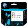 HP Tëte d'impression Noire mat et Jaune n°72 C9384A