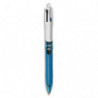 BIC Stylo bille 4 couleurs rétractables avec Grip Classique. Pointe Moyenne (1,0 mm). Corps bleu