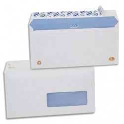 GPV Boîte de 500 enveloppes DL 110x220mm Blanches auto-adhésives fenêtre 35x100 NF & PEFC 90g