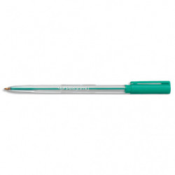 PERGAMY Stylo à bille pointe moyenne encre Verte corps plastique cristal avec capuchon