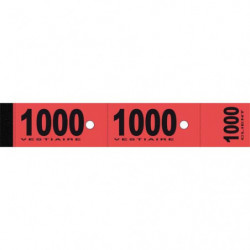 ELVE Bloc de 50 tickets vestiaire 3x20 cm Rouge