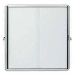 NOBO Vitrine d'affichage magnétique porte coulissante Premium Plus, fermeture à clé, capacité 12 flles,A4