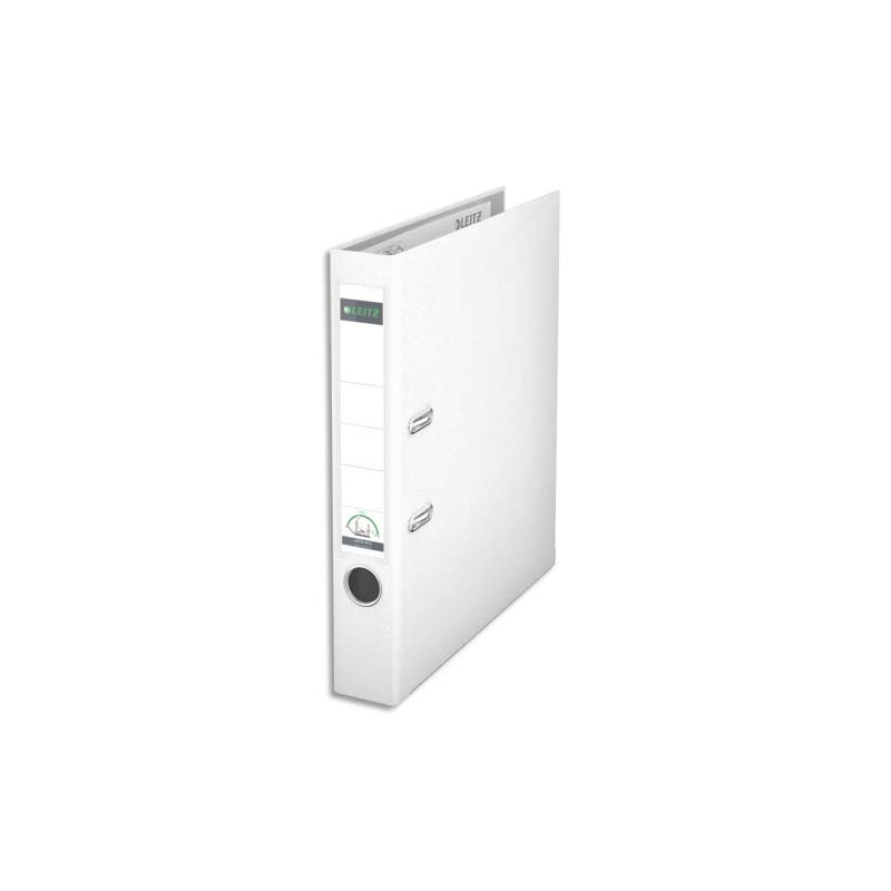 LEITZ Classeur à levier 180°, A4, 8 cm, PP, blanc