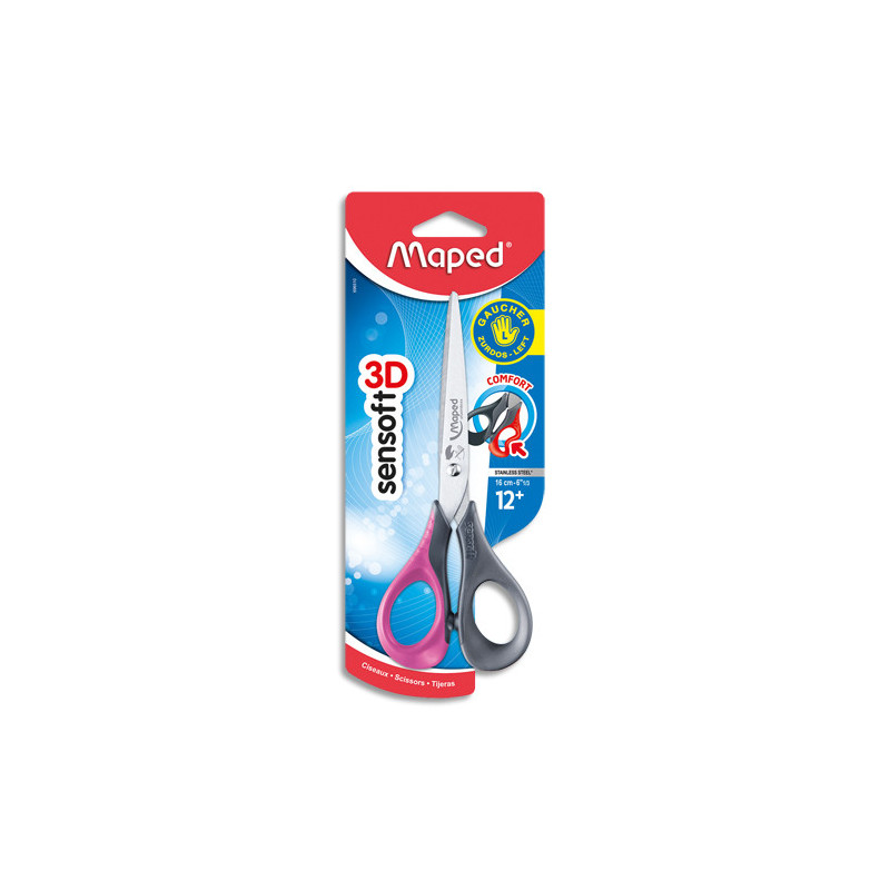 MAPED Sensoft 3D - Ciseaux bouts ronds - pour gaucher - 16 cm