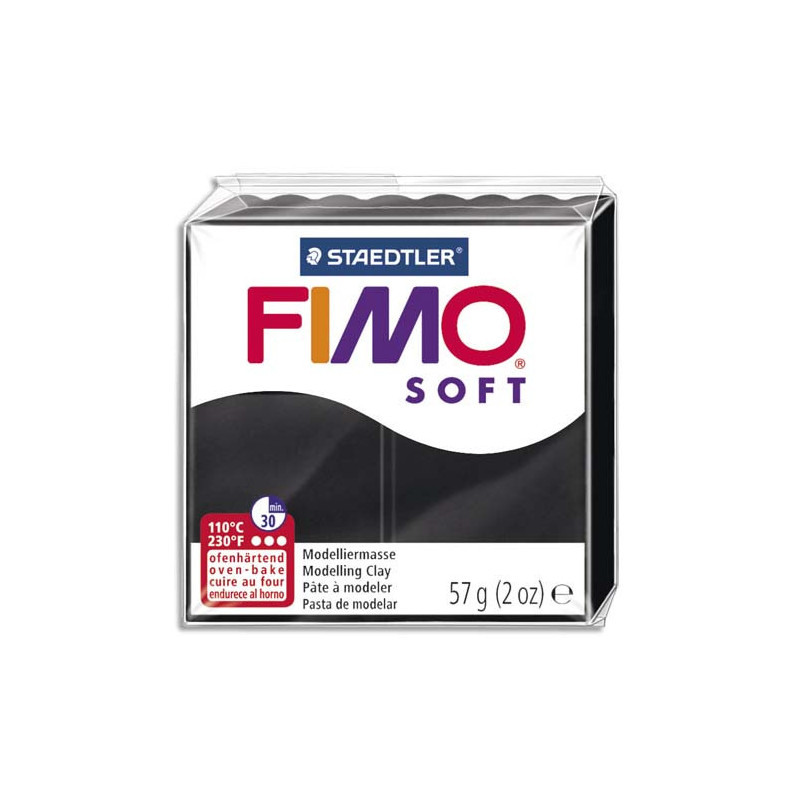 FIMO Pâte à cuire Fimo Soft de 57 g coloris Noir