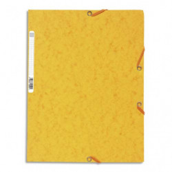 EXACOMPTA Chemise 3 rabats et élastique, en carte lustrée 5/10e, 400gr. Format 24x32cm. Coloris Jaune.