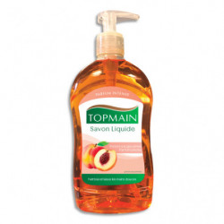TOPMAIN Flacon à pompe 500 ml de Savon liquide doux à la glycérine parfum Pêche