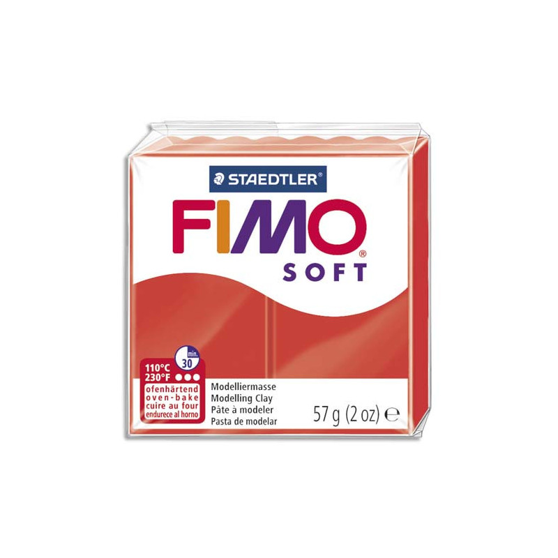 FIMO Pâte à cuire Fimo Soft de 57 g coloris Rouge Indien
