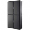 PAPERFLOW EasyOffice armoire démontable corps en PS teinté et rideau Anthracite - Dim L110xH204xP41,5 cm