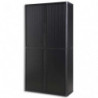 PAPERFLOW EasyOffice armoire démontable corps en PS teinté et rideau Noir - Dim L110x H204x P41,5 cm