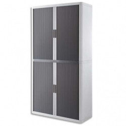 PAPERFLOW EasyOffice armoire démontable corps en PS teinté Blanc rideau Anthracite L110x H204x P41,5 cm