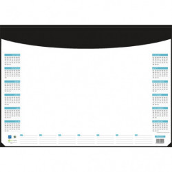 CBG Socle sous-mains en pvc noir,Janvier à Décembre 2025 - format : 40,5 x 55 cm