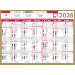 CBG Calendrier QUARANTOR, Janvier à Décembre 2025, 40,5x55cm, 2 &oelig;illets et 1 cordonnet