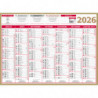 CBG Calendrier QUARANTOR, Janvier à Décembre 2025, 40,5x55cm, 2 &oelig;illets et 1 cordonnet