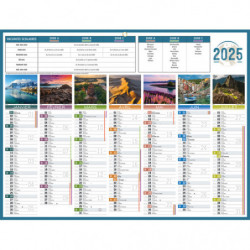 CBG Calendrier PLANETE, paysages du monde, médium, Janvier à Décembre 2025, 32x42cm, 1 &oelig;illet,