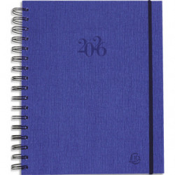 EXACOMPTA Agenda La Journée planifiée 22W spiralé métal,Janvier à Décembre 2025, 18,5x22,5cm assortis