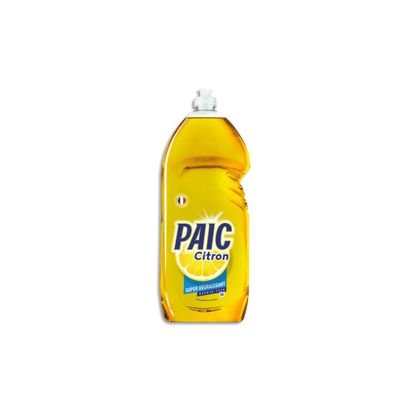 PAIC CITRON Flacon d'1,5 litre de liquide vaisselle parfumé au citron Excel+, dégraissant concentré