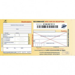 TECHMAY LOGETIQ Boîte de 100 liasses recommandées guichet avec AR SGR2