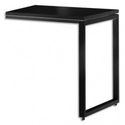 MT INTERNATIONAL Retour bureau MT3 Elégance Noir piétement Noir - Dimensions L80 x H74 x P60 cm