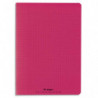 PLEIN CIEL Cahier piqûre 24x32cm 96 pages grands carreaux Seyès 90g. Couverture polypro Rose