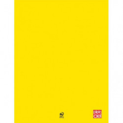 PLEIN CIEL Cahier piqûre 24x32cm 48 pages grands carreaux Seyès 90g. Couverture polypro Jaune