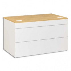 GAUTIER OFFICE Plan d'accueil bas L120 Sunday Chêne - Dimensions L120 x H74 x P83 cm