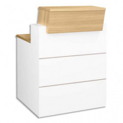 GAUTIER OFFICE Banque d'accueil L80 Sunday Chêne - Dimensions L80 x H110/74 x P83 cm