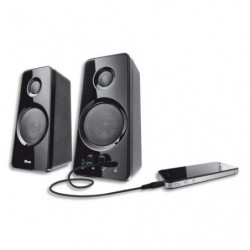 TRUST Ensemble d'enceintes 2.0 avec connectique pour votre iPod, iPhone, lecteur MP3 1902/21560
