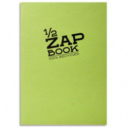 CLAIREFONTAINE Bloc 1/2 ZAP BOOK dos encollé grand côté A6 160 pages unies Couvertures papier assorties