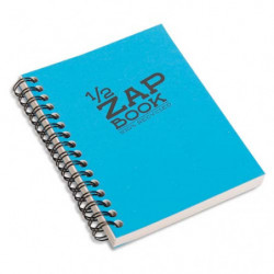 CLAIREFONTAINE Bloc 1/2 ZAP BOOK dos spiralé grand côté A6 160 pages unies Couvertures papier assorties