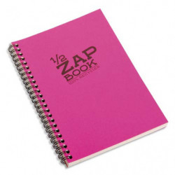 CLAIREFONTAINE Bloc 1/2 ZAP BOOK dos spiralé grand côté A5 160 pages unies Couvertures papier assorties