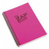 CLAIREFONTAINE Bloc 1/2 ZAP BOOK dos spiralé grand côté A5 160 pages unies Couvertures papier assorties