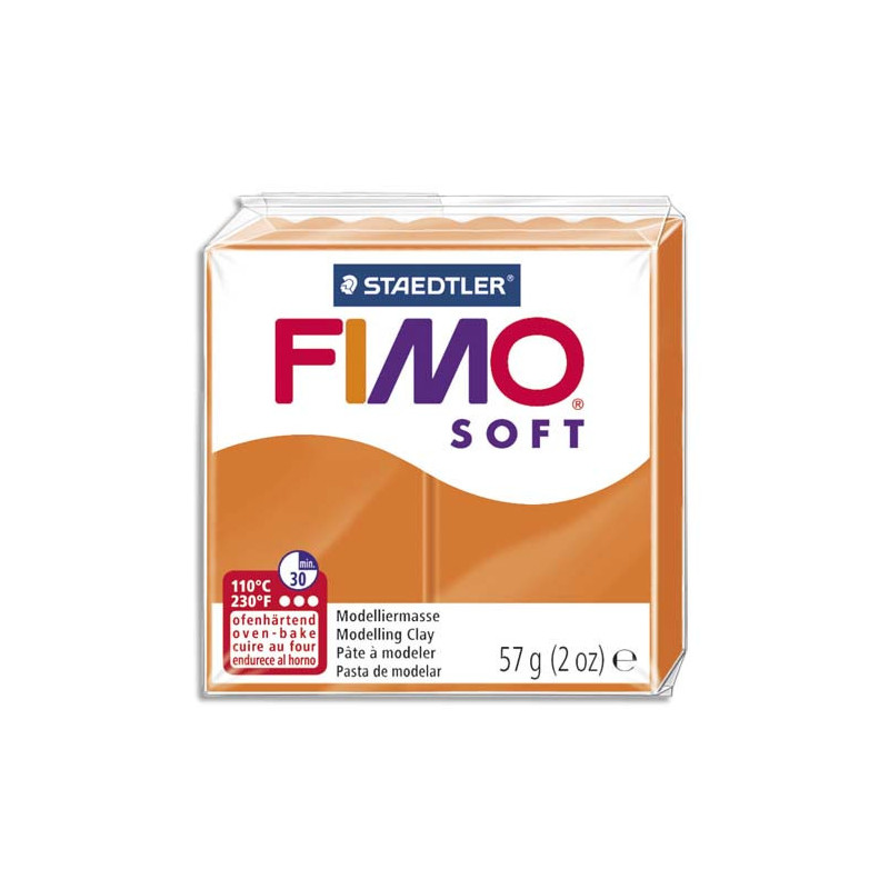 FIMO Pâte à cuire Fimo Soft de 57 g coloris Orange Mandarine