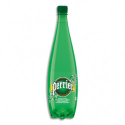 PERRIER Bouteille plastique d'eau pétillante d'1 litre minérale