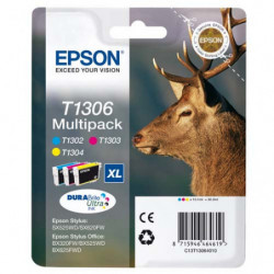 EPSON Multipack Cartouches Jet d'Encre DURABrite Ultra C/M/J (XL) ''Cerf'' (T1306) - C13T13064012