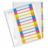 LEITZ Intercalaires imprimables WOW, 12 touches, A4+, PP, multicolore