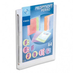 VIQUEL Classeur personnalisable PROPYSOFT PP 7/10ème, dos 3,5 cm, incolore, 4 anneaux ronds