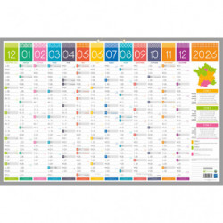 CBG Calendrier TENDANCE maxi,Janvier à Décembre 2025, 43x65cm, 2 &oelig;illets et 1 cordonne