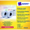 AVERY Boîte 10 rouleaux de 1200 étiquettes 2 lignes (10+ 8 caractères) Blanches adhésif amovible PLR1626