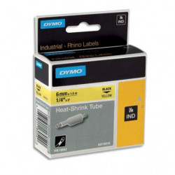 DYMO Gaine thermo-rétractable Rhino 9 mm HST Noir sur Blanc 18053