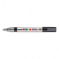 UNI POSCA Marqueur peinture à eau, encre à pigmentation argent, pointe fine PC3M AR