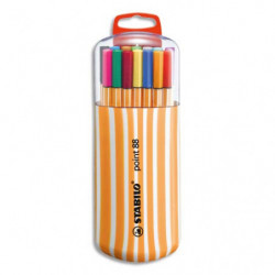 STABILO point 88 stylo-feutre pointe fine (0,4 mm) - Zebrui de 20 stylo-feutres - Coloris assortis