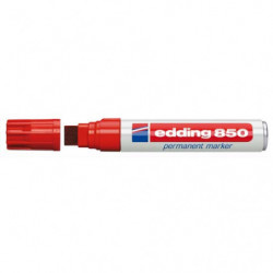 EDDING Marqueur Edding 850 permanent, corps alu - pointe biseautée- coloris Rouge