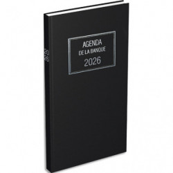 LECAS Agenda banquier long, Janvier à Décembre 2025, 2 volumes, 1 jour sur 2 pages, 15x34cm Noir