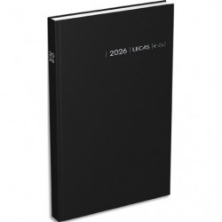 LECAS Agenda carré euro cents, Janvier à Décembre 2025, 1 jour par page, 14x22cm Noir