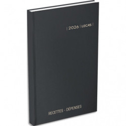 LECAS Agenda recettes dépenses, Janvier à Décembre 2025,1 jour par page, 14x22cm, Noir